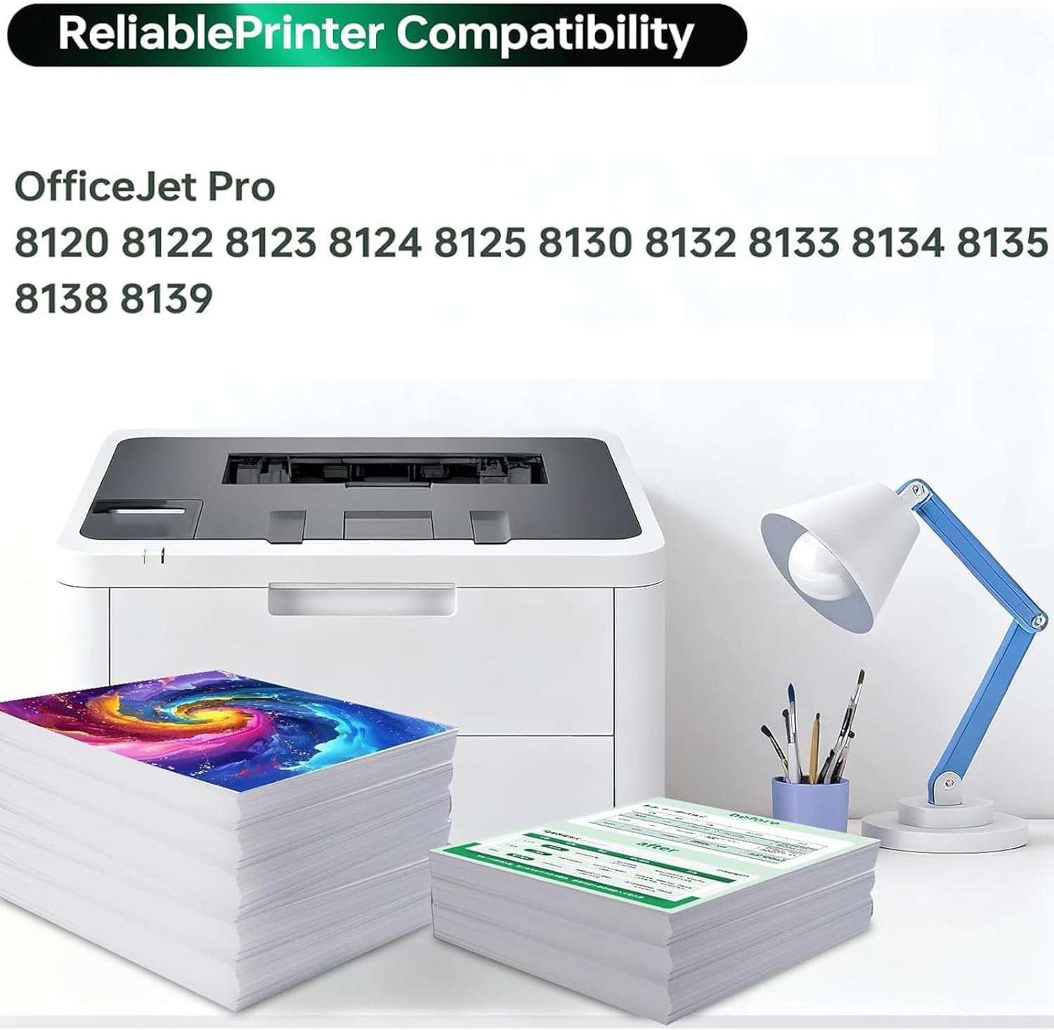 923 XL High Yield Ink Cartridges Combo Pack Replacement for HP 923 / 923e XL Ink Cartridges Work with for HP OfficeJet Pro 8120/8123/8130/8133 Printer (4 Pack BK/C/Y/M)