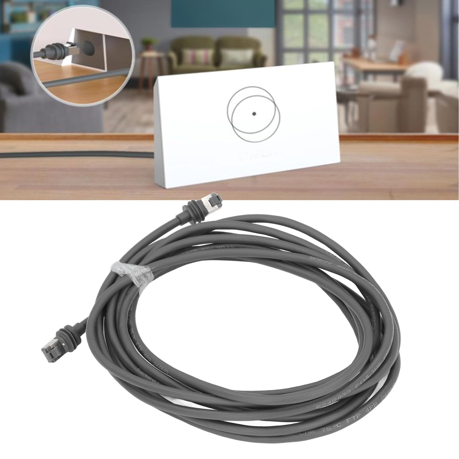 Jectse Cavo di Prolunga Satellitare Sostitutivo, Accessori Impermeabili IP68, Cavo Sostitutivo Satellitare da 1200 Mbps per Gen3 (100 piedi (30 m))