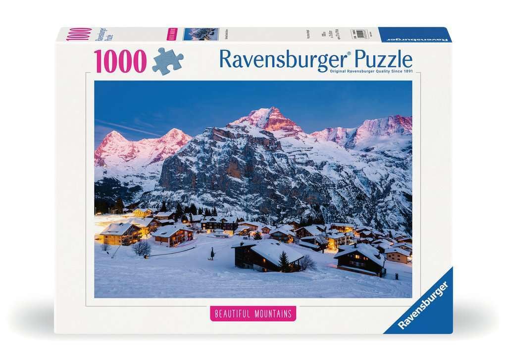 Ravensburger 12000254 - Berner Oberland, Mürren - puzzle 1000 pezzi – puzzle adulti e ragazzi da 14 anni, puzzle natura, puzzle paesaggio