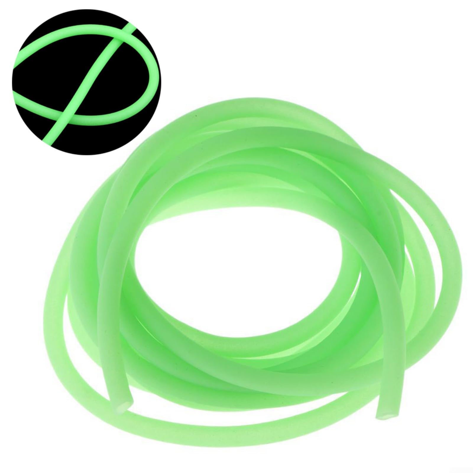 2M Pesca Anti Entangle Mangas Tubo Luminoso Aparejo Línea de Pesca Manga Terminal Tackle Tubo de Silicona Verde 2Mm ID 3Mm OD