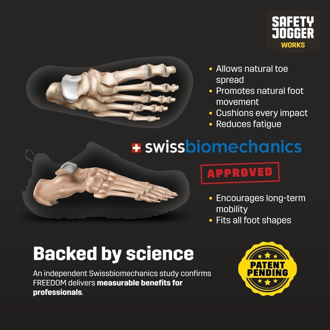 SAFETY JOGGER Freedom S1PS Low buty ochronne, uniseks, bez metalu, ESD S1 PS