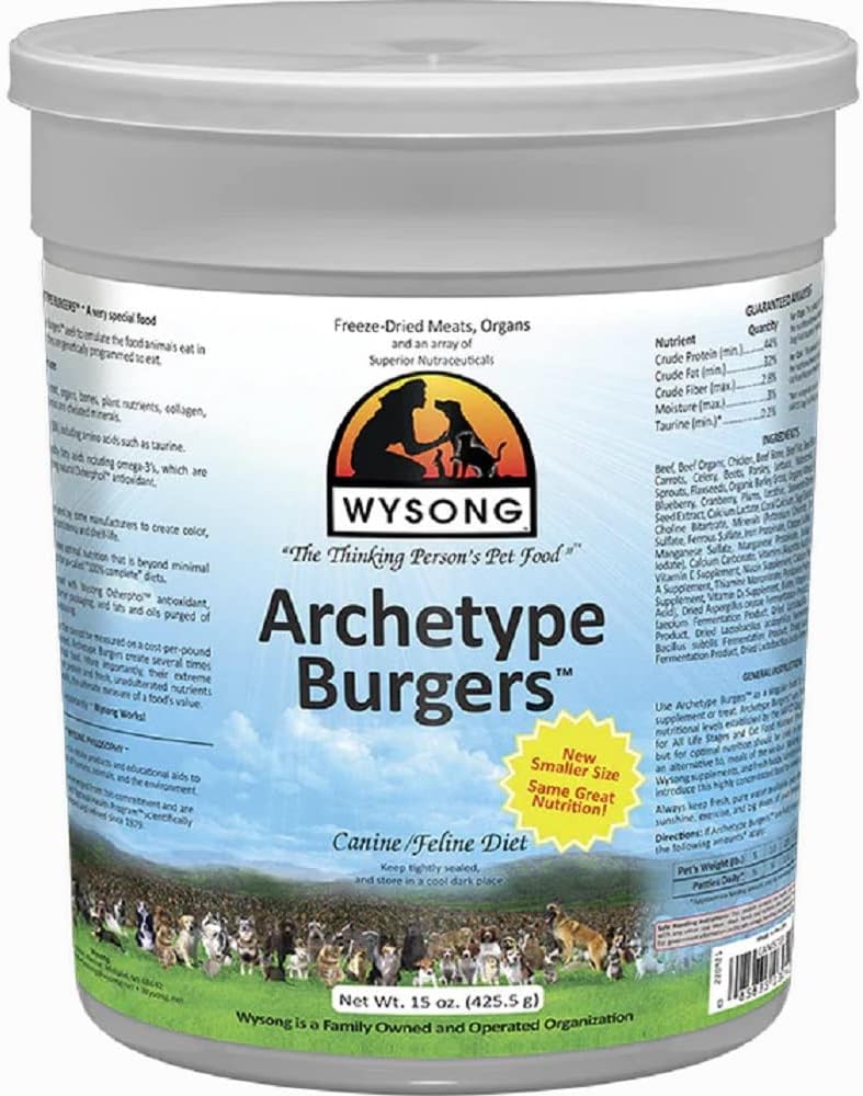 Wysong Archetype Burgers Canine/Feline Diet Dog/Cat Food- 20 Ounce Canister