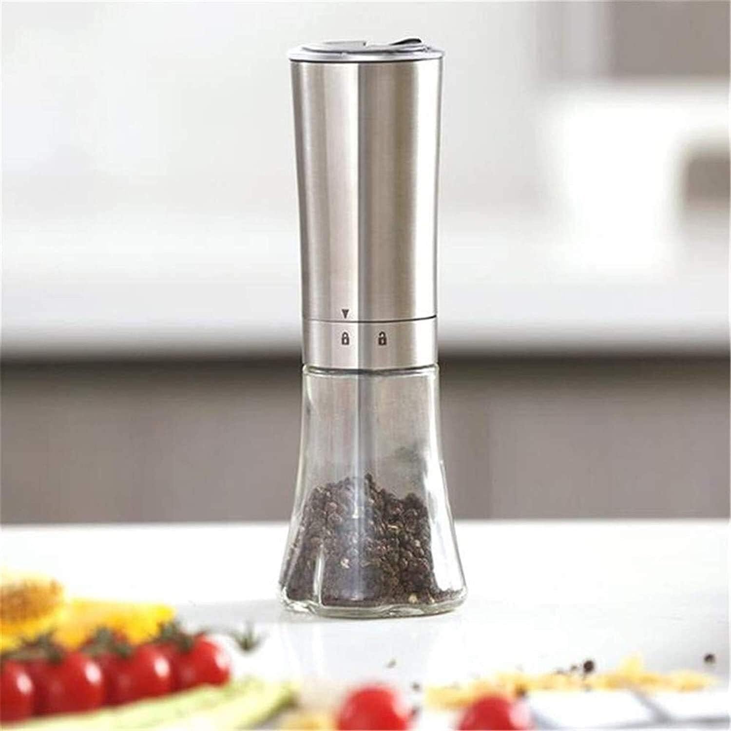 Salt and Pepper Grinder Set Pepper Grinder Refill Grinder Electric Pepper Grinder or Salt Mill Spice Tall Power Shaker Adjustable Ceramic Coarseness Gourmet Precision Mechanisms