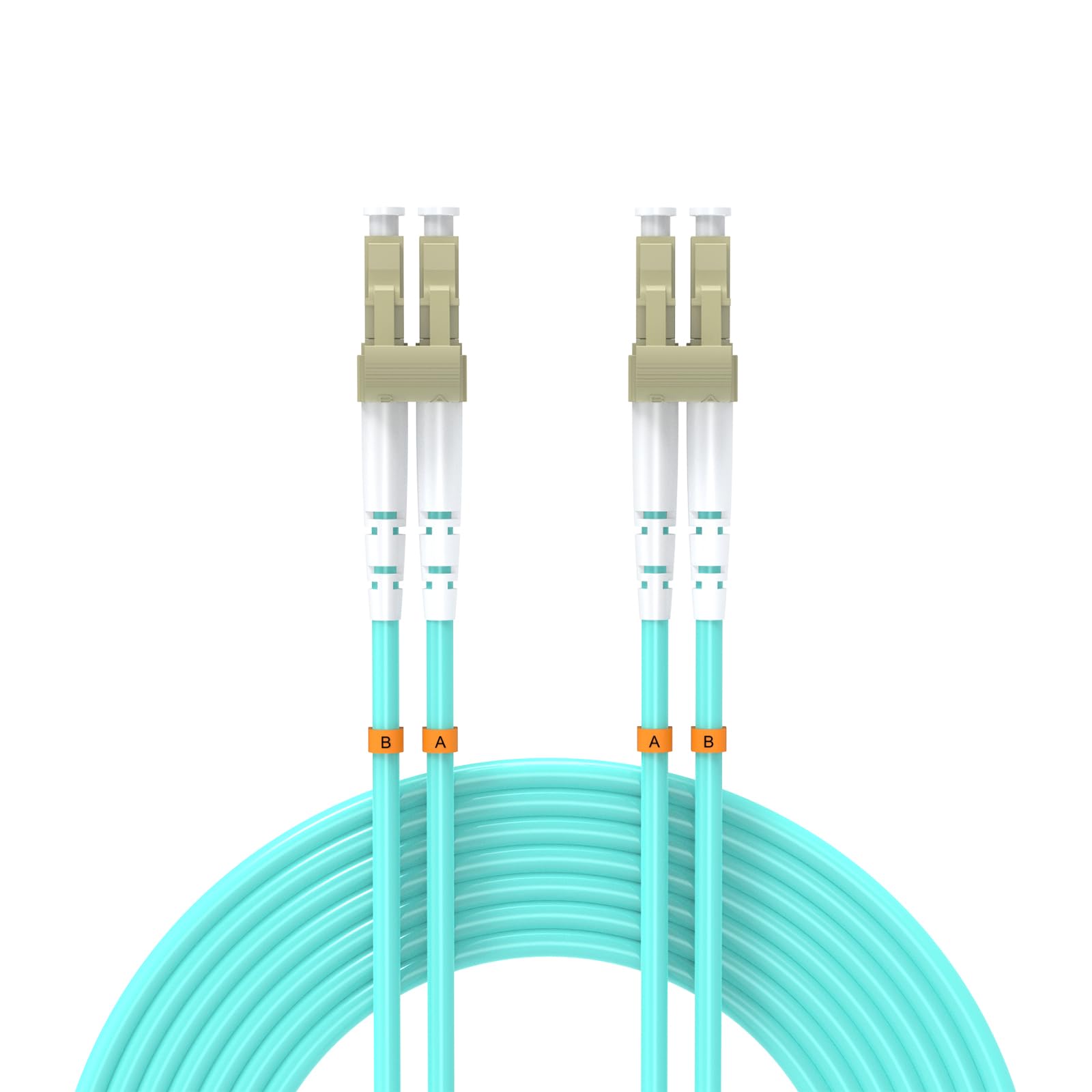 Buacoz 10Meters 32ft LC/UPC-LC/UPC 10GB Multi-Mode Fiber Optic Cable LC to LC OM3 LC-LC 10 Gigabit Jumper Optical Patch Cord Duplex 50/125um Aqua