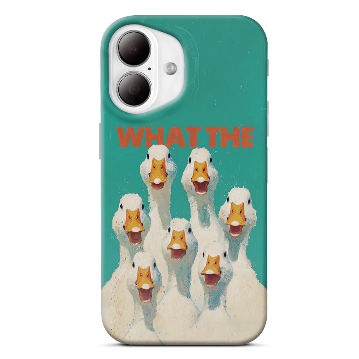 Compatible with iPhone 17 Case Funny Duck Phone Cover Cute Vintage What The Duck Protective Aesthetic Phone Case