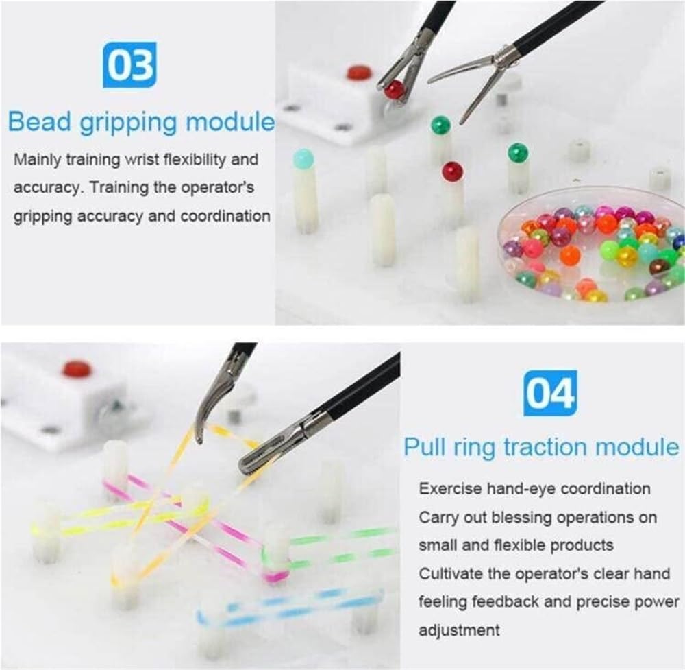 Coffret de formation à la chirurgie laparoscopique, 4 instruments chirurgicaux, 6 modules de formation, caméra droite, accessoires, faible encombrement, facile à transporter