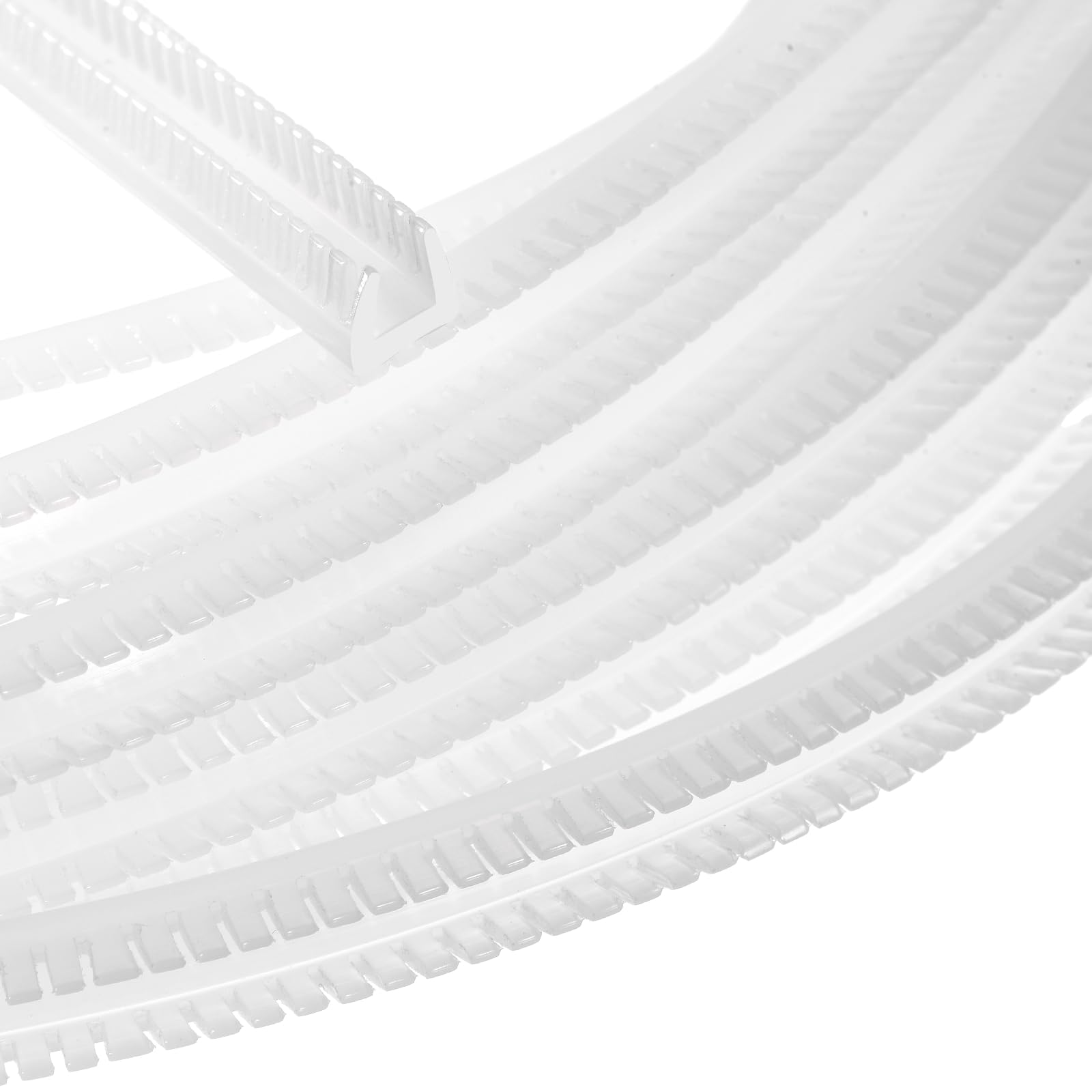 sourcing map U-Shaped Grommet Edging Trim, Fits 6.5-7mm Thickness 33ft Sharp Edge Protectors Push-in Toothed Cable Grommet for Steel Glass Plastic Wood Panels Electrical Wire, White