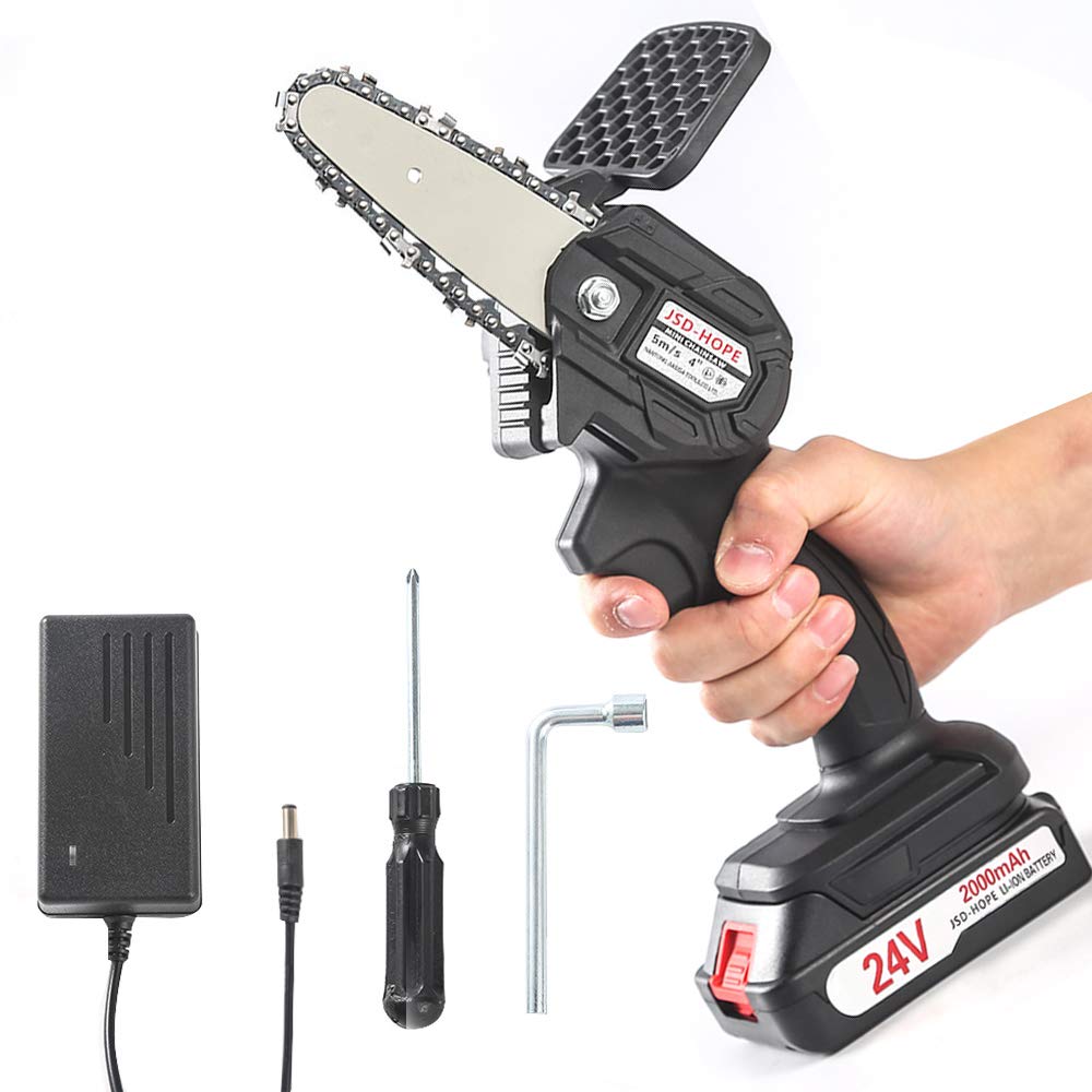 Buy JSD Mini Chainsaw 4Inch Cordless Electric Protable Chainsaw with