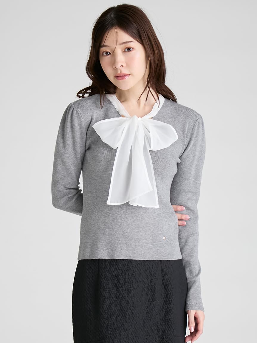 Amazon | [セルフォード] シルクブレンドボウタイニットプルオーバー