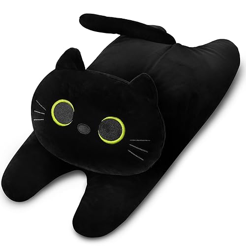 Microwave Heating Pad for Cramps Pain Relief, 19 * 9" Microwavable Heating Pads for Back, Neck Shoulder, Cute Microwave Heating Pad Stuffed Animal, Moist Heat Pack, Lavender - Large Cat