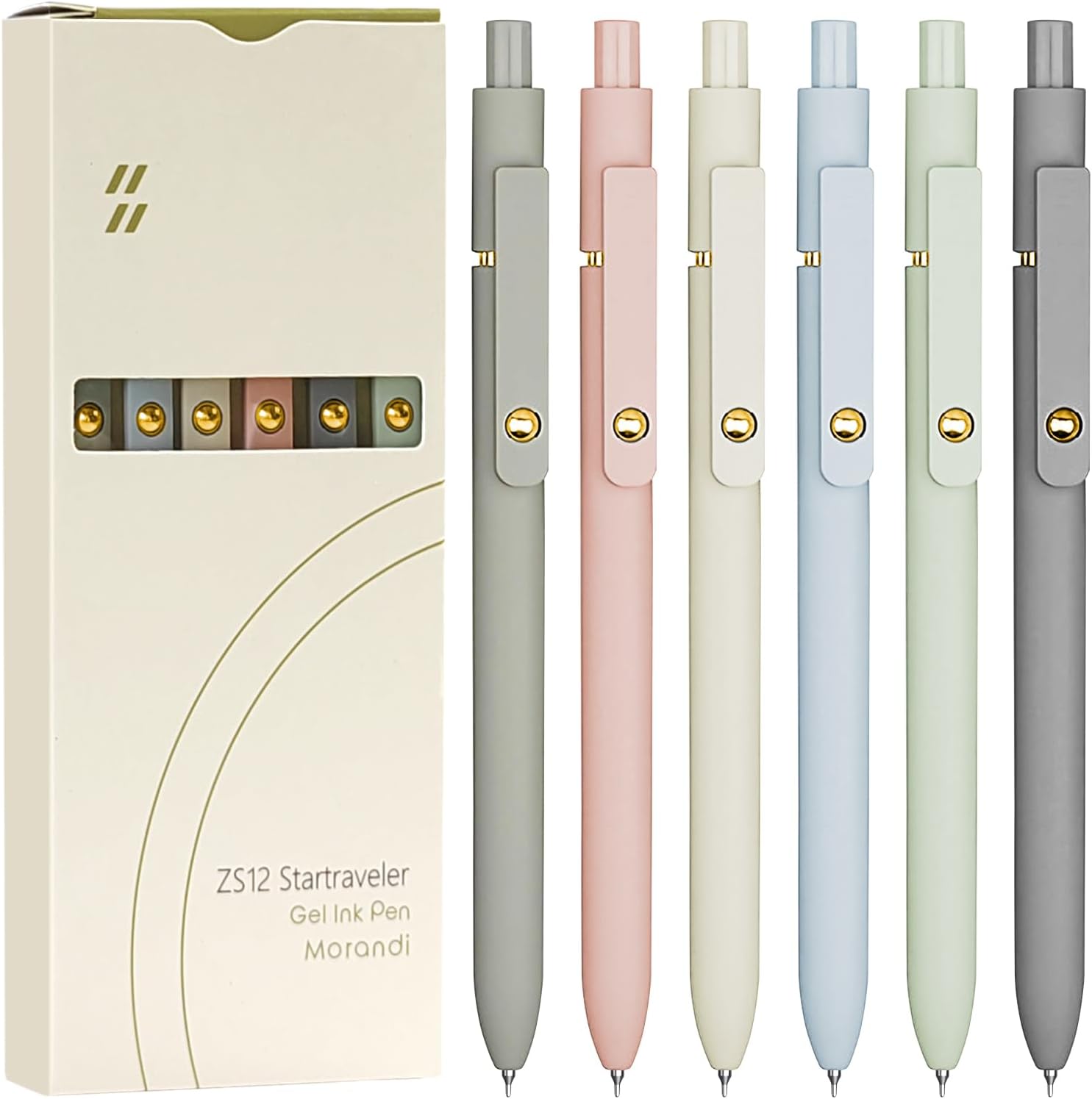 6 Pcs Gel Pens 0.5mm Quick Dry Black Ink Pens Fine Point Smooth Writing Pens, Cute Office and School Supplies Gifts for Women Teacher Students (6 Pcs Morandi Gold) 6 Pcs Gel Pens 0.5mm Quick Dry Black Ink Pens Fine Point Smooth Writing Pens, Cute Office and School Supplies Gifts for Women Teacher Students (6 Pcs Morandi Gold)
