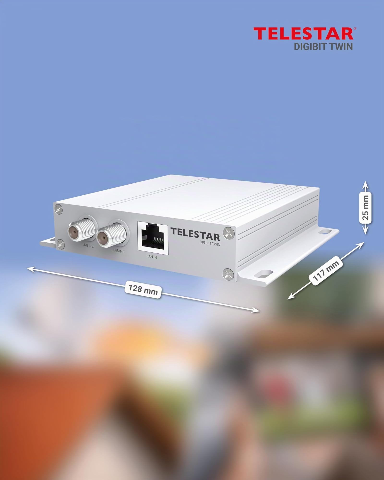 TELESTAR DIGIBIT Twin – Sat>IP Router para 2 usuarios – Plata | Transmisión de señales satélite en la red doméstica, transmisor de red, HDTV