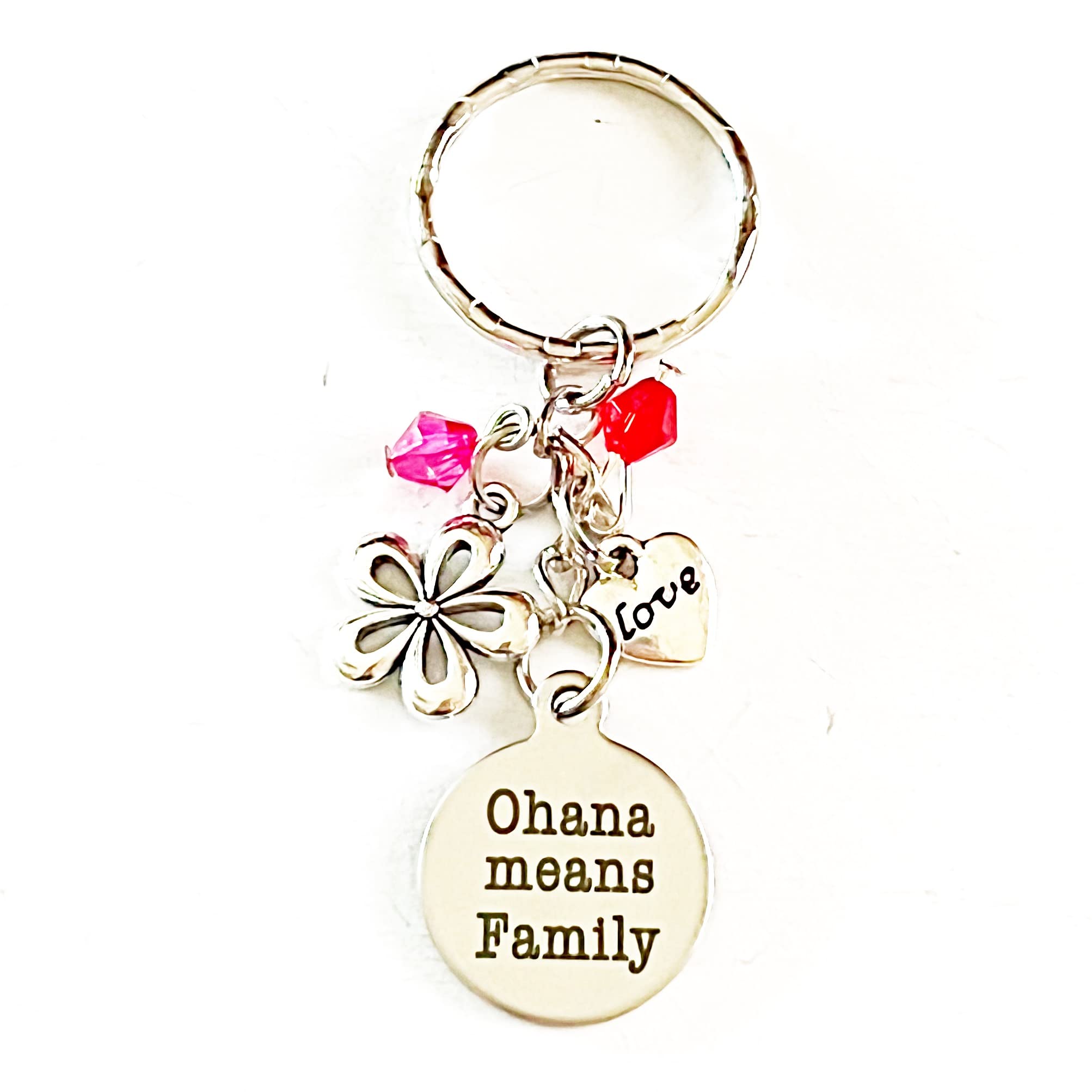 Ohana Means Family Lilo and Stitch-Inspired Hawaiian Accessories Charm Keychain Gift of Aloha