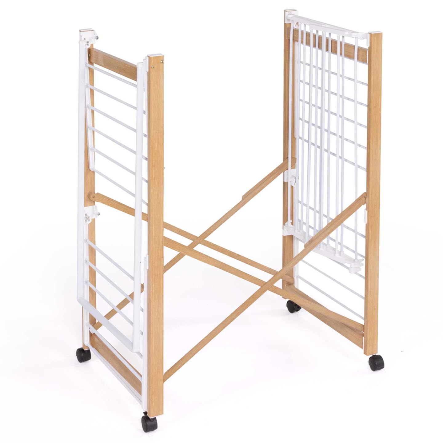 IDMarket - Stendibiancheria di design DELUXE in finto legno con appendiabiti