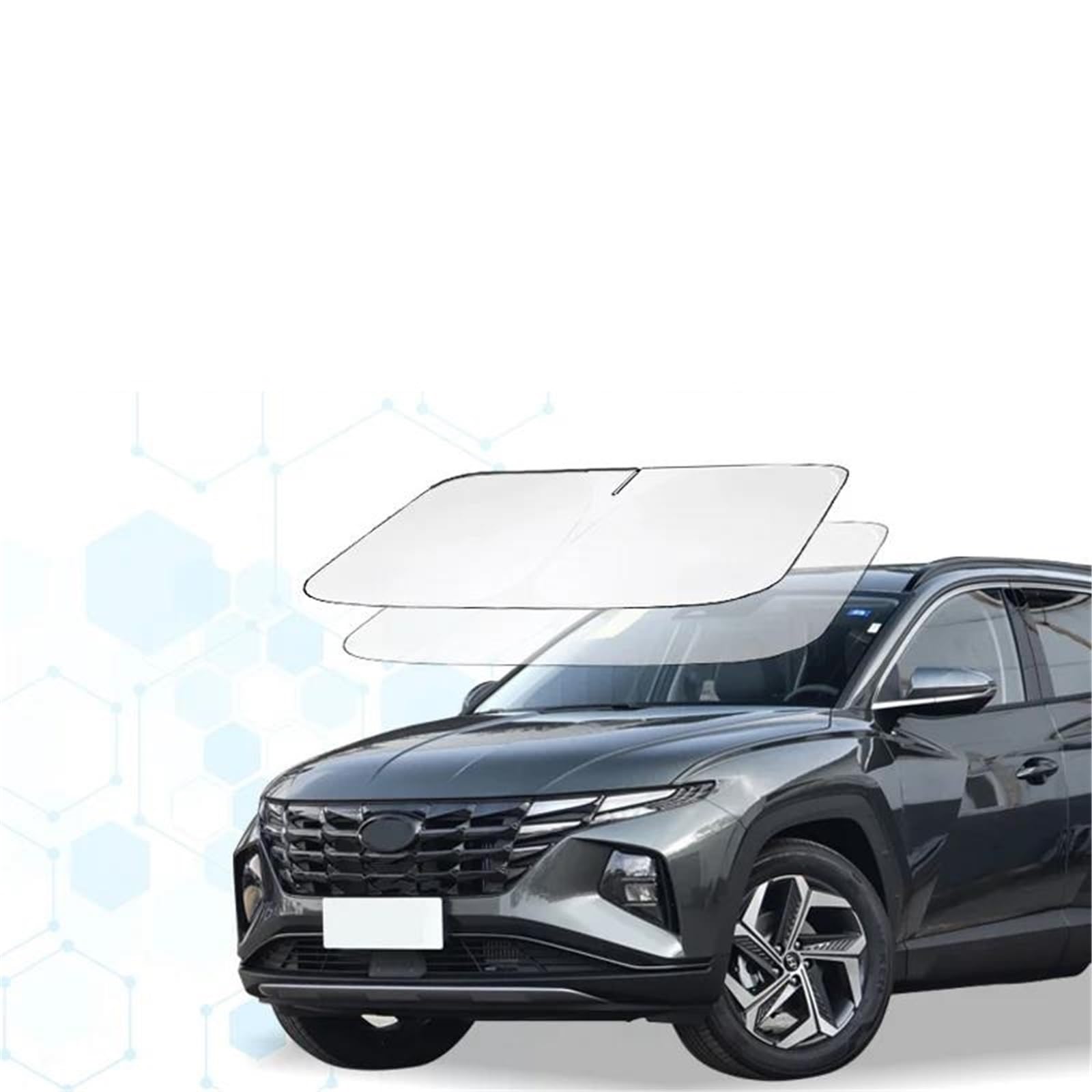 Scheibenabdeckung Auto Windschutzscheiben-Sonnenschutz, Kompatibel Mit Für Tucson 2015–2023, 2024, Fenster-Sonnenblendenschutz, Faltbarer Visierschutz