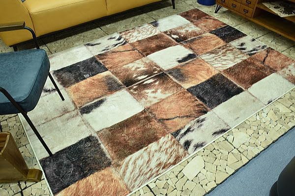 ハラコ　本革　パッチワーク　ラグ ハラコ Patchwork Rug モザイク 1700×2400mm［リアルスタイル