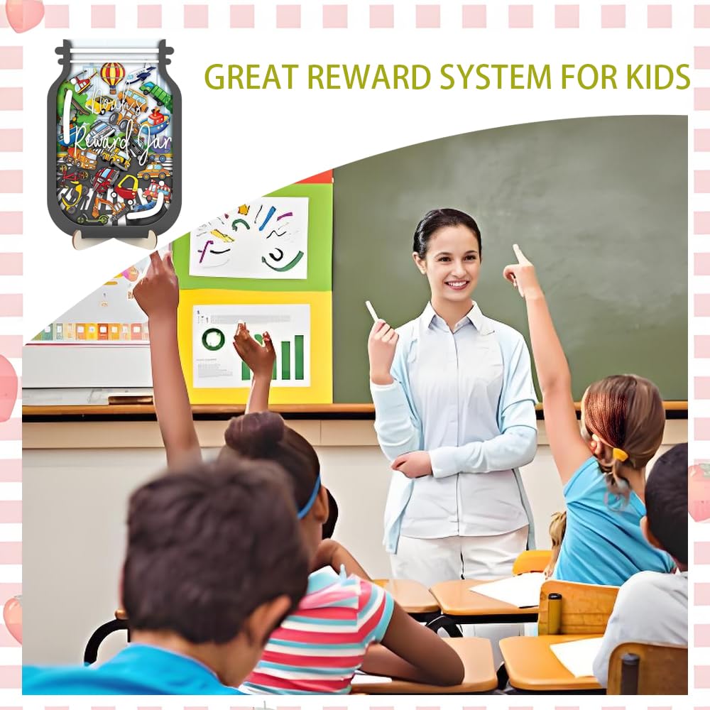 Tarros de recompensa para niños, tabla de comportamiento para niños en casa, tabla de tareas y recompensas de entrenamiento para ir al baño, sistema de recompensas de tarro de estrellas para aula