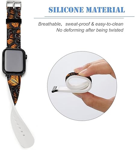 Vista 280 de Correa de reloj de silicona suave compatible con Iwatch Correa deportiva para hombres/unisex/jóvenes compatible con Iwatch Series