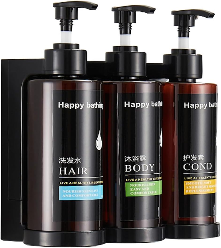 YRAKOZIN [3 Pezzi] Dispenser Sapone Doccia da Muro, Flaconi Dispenser