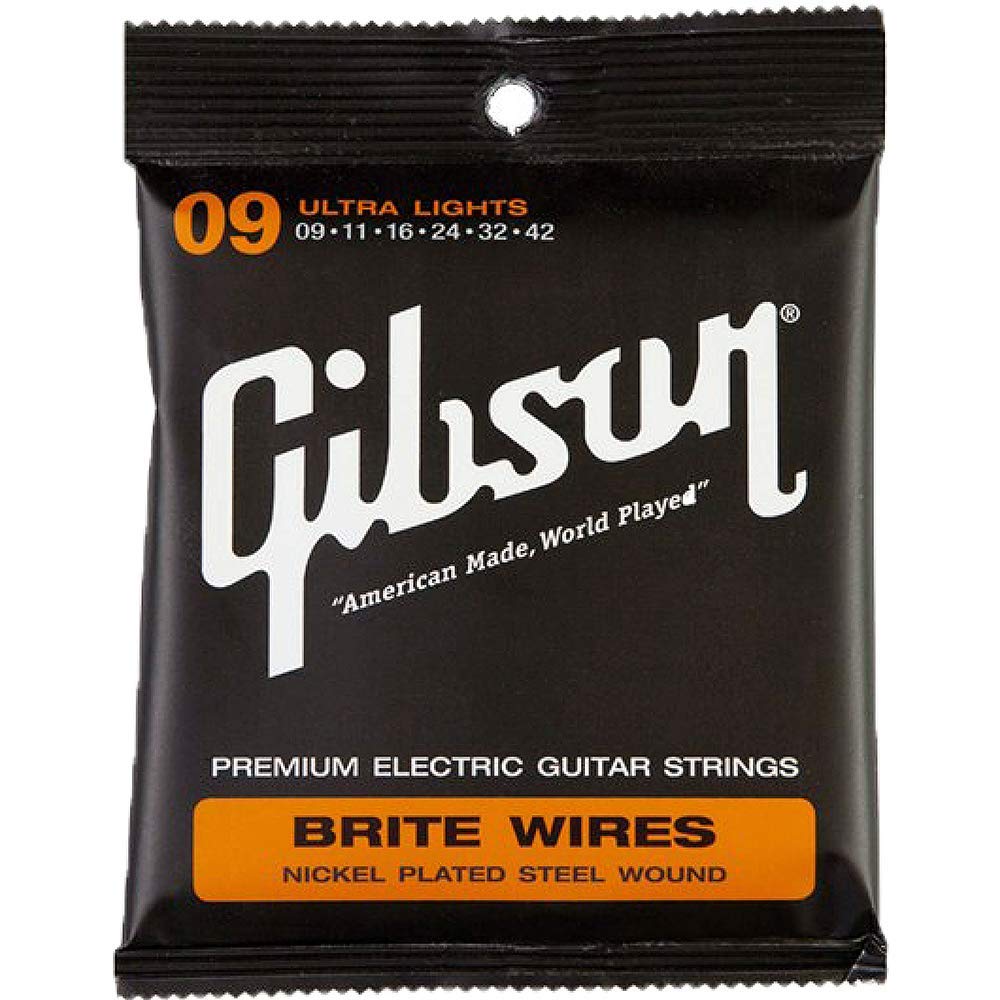 Gibson Brite Wires Electric Guitar Strings, Ultra Light 9-42