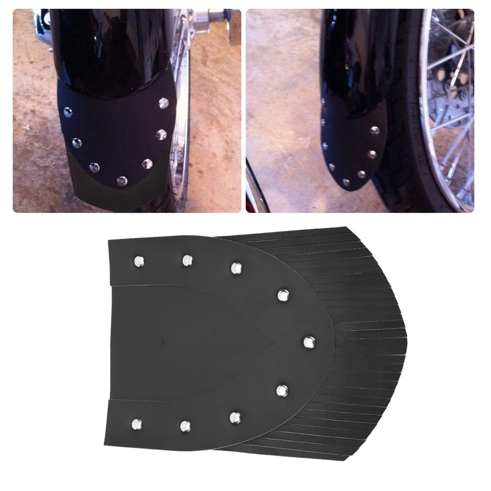 Langlebiger Motorrad-Schmutzfänger für den Vorderen Kotflügel mit Quaste – PU-Material, DIY-Ersatz für (schwarzer Bart)