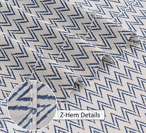 RUVANTI 100% Cotton Sheets Queen Size Set, 4 Pieces, Soft & Breathable Percale Weave Bedding, Deep Pocket 16", Hotel Standard, Crisp Cool Feeling, Durable, Perfect Floral Bed Sheet, Chevron