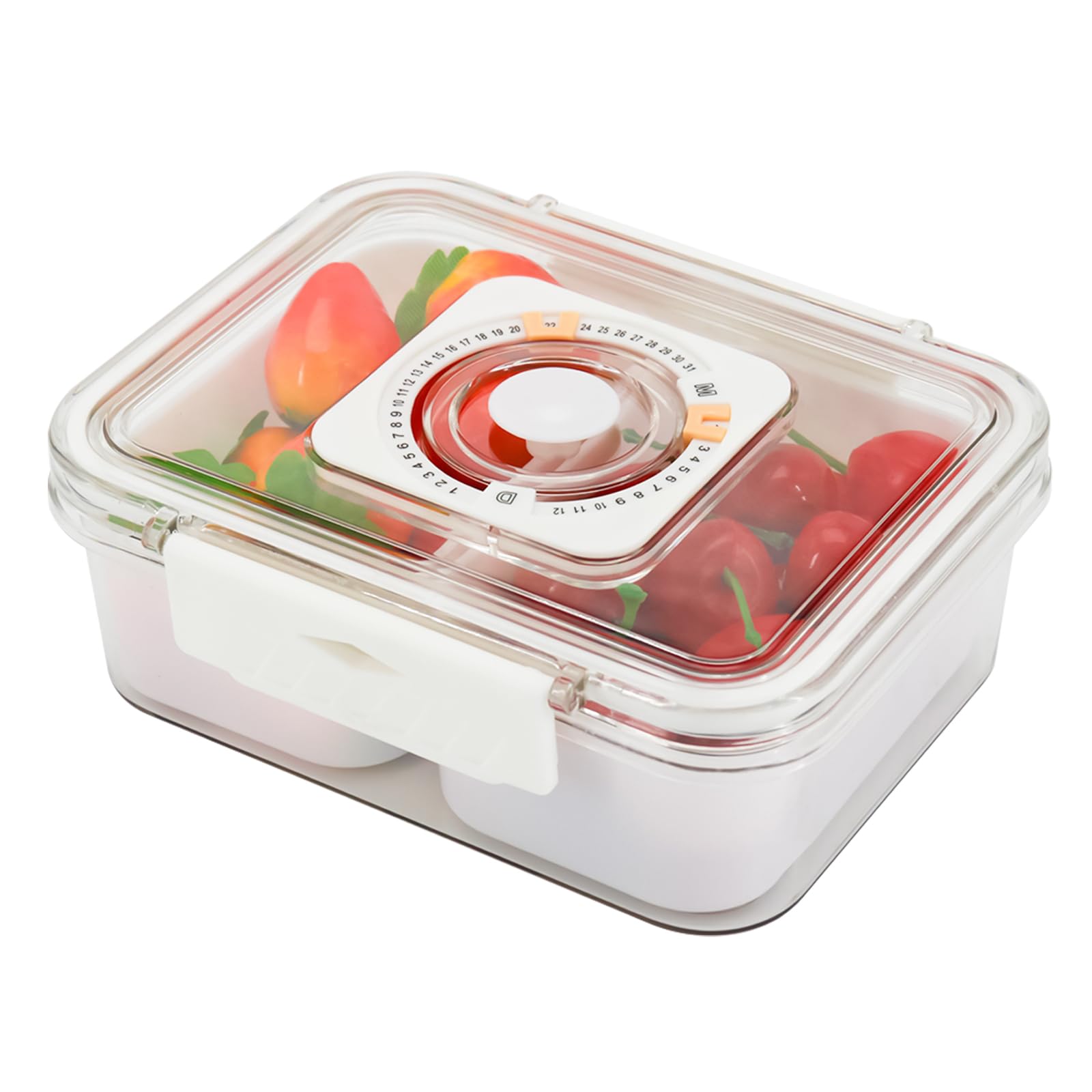 kaaclyPortable Divided Serving Tray with Lid with Handle-snackle box with Date Marker/2 Compartment snackle box container For Fruits,Candy,Snacks with dimsum Great for organizing outdoor events