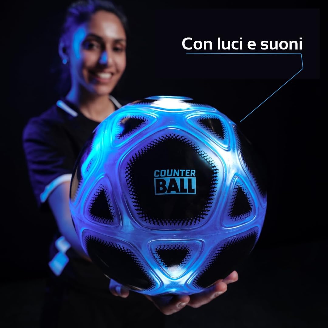 Strikesphere - Counter Ball, Entrenador Personal de Toques, Pelota con Luz y Sonidos Que te Animará y se Enciende Cada Vez Que la Toques, Desafía a Tus Amigos con el Freestyle, Famosa (MRK00000)