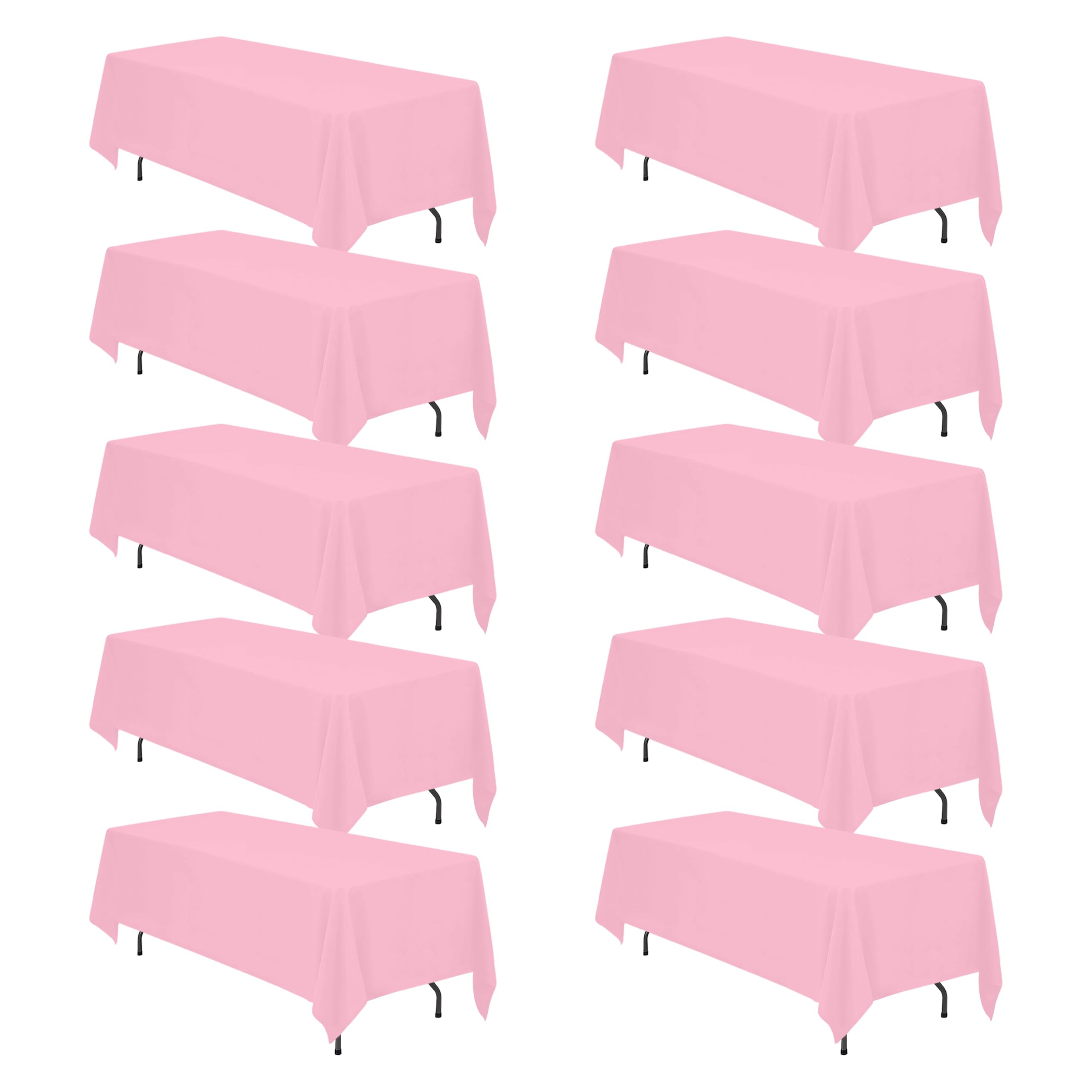 BRILLMAX 10 Pack Pink Tablecloths 70x120 Inch for 6-8ft Rectangle Tables