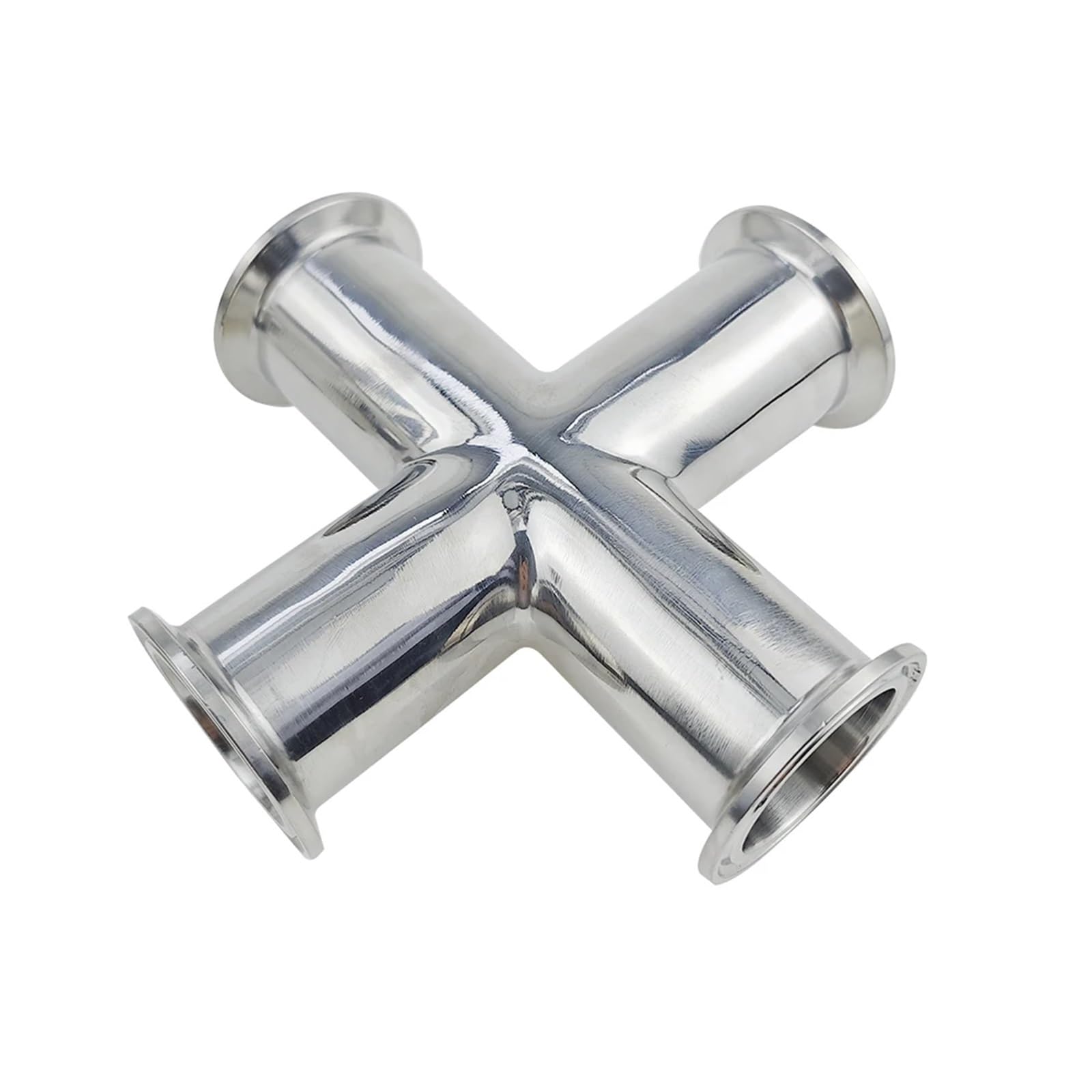 SS304 4-Way Cross Sanitary Fitting, Pipe OD 19-51mm With 1.5" 2" Tri Clamp Ferrules (50.5/64mm) For Homebrew(51mm x ferrule 64,SUS304)