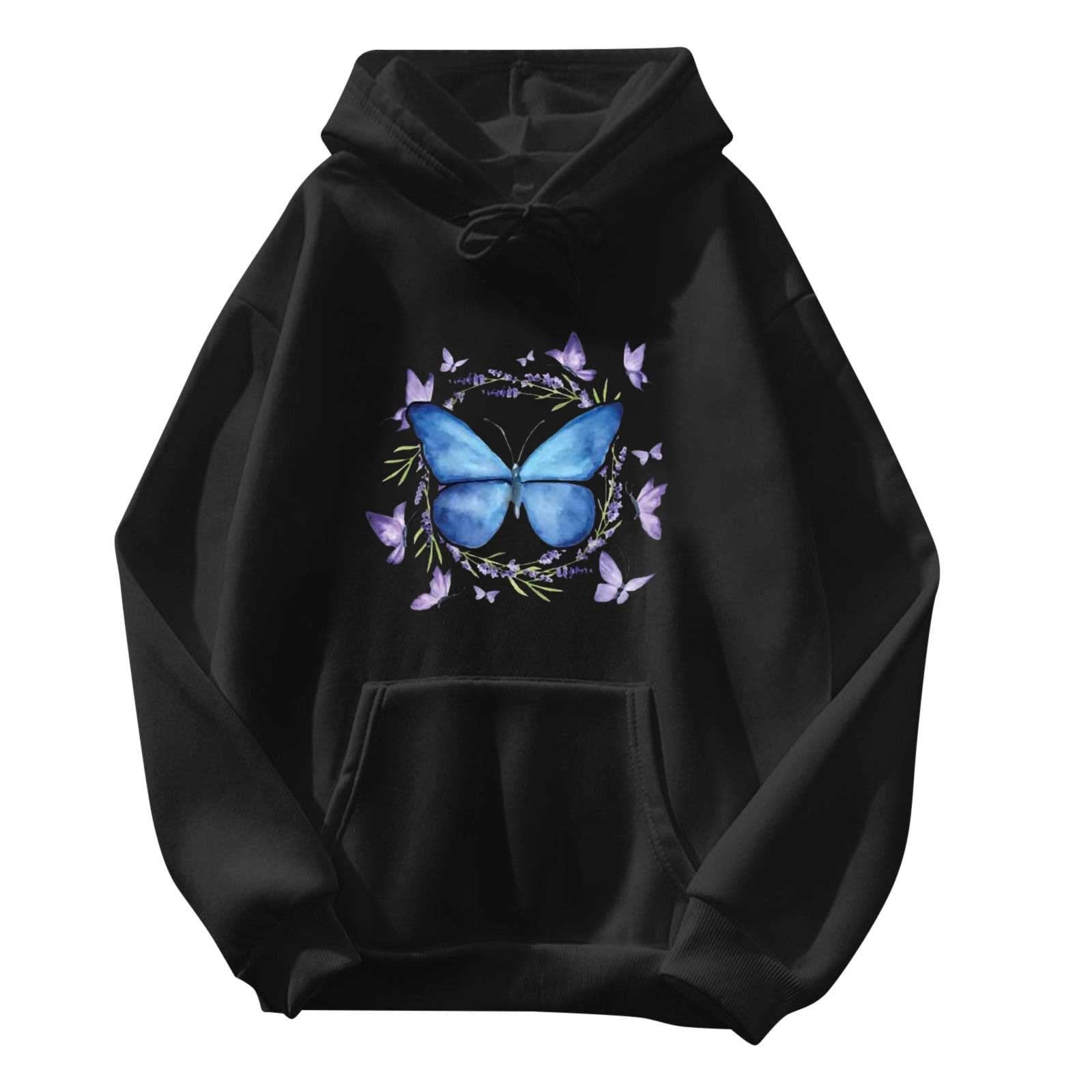 Zip Front Hoodies for Women Women's Long Sleeve Everyday Print Sweatshirt Long Sweatshirt Hooded Drawstring