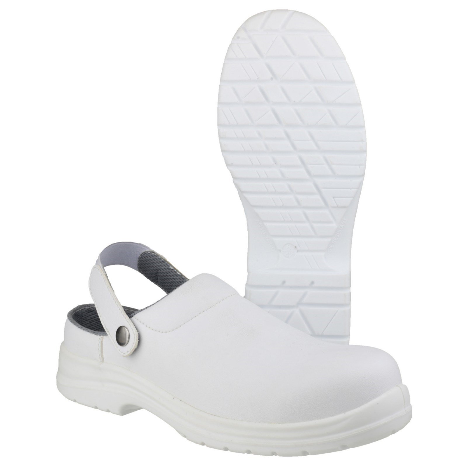 Amblers Safety FS512 White Clog White Size 8