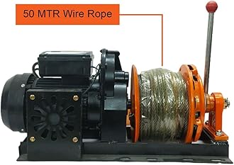 VOLTZ VZ-EW-1500KG Heavy Duty Electric Winch – 50Mtr | Industrial Clutch Type | 750–1500kg Capacity | 8mm Cable | 4000W Motor