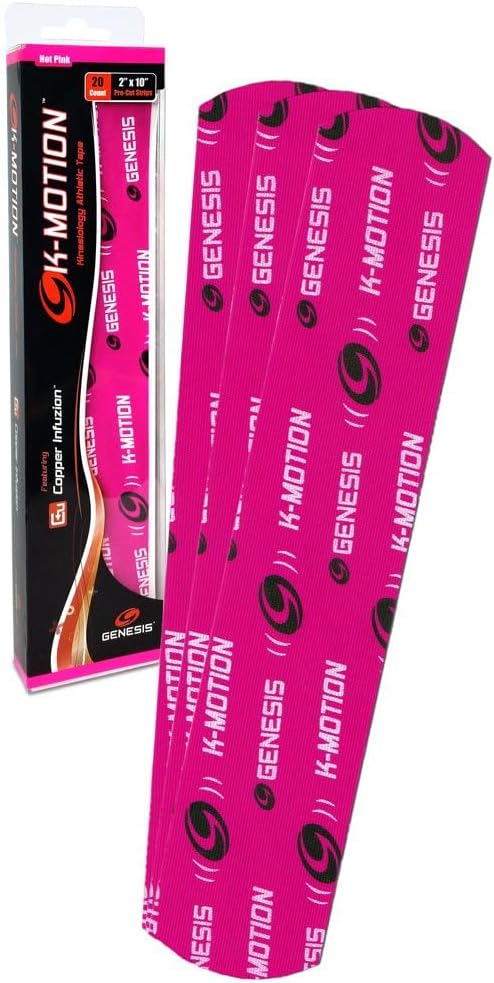 Genesis K-Motion Tape with Copper Infuzion- Pink Pre-Cut Pack