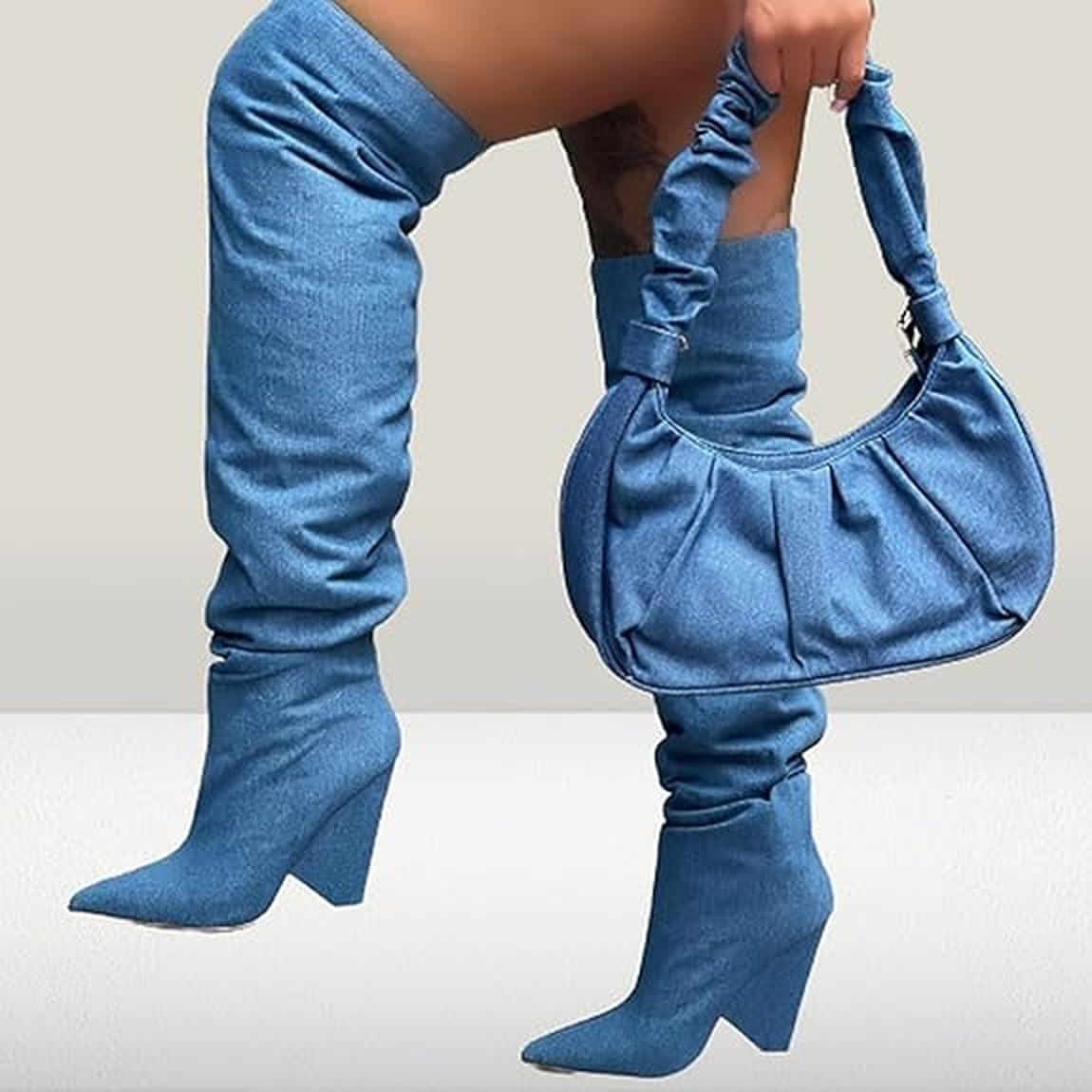 Liliana Women's Over The Knee Thigh High Wedge Heel Boots