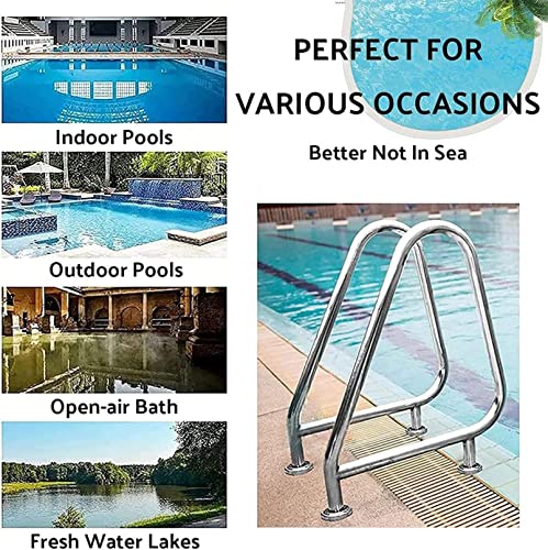Baranda para Piscina de Acero Inoxidable 304 con Base y Cubiertas miniatura 6