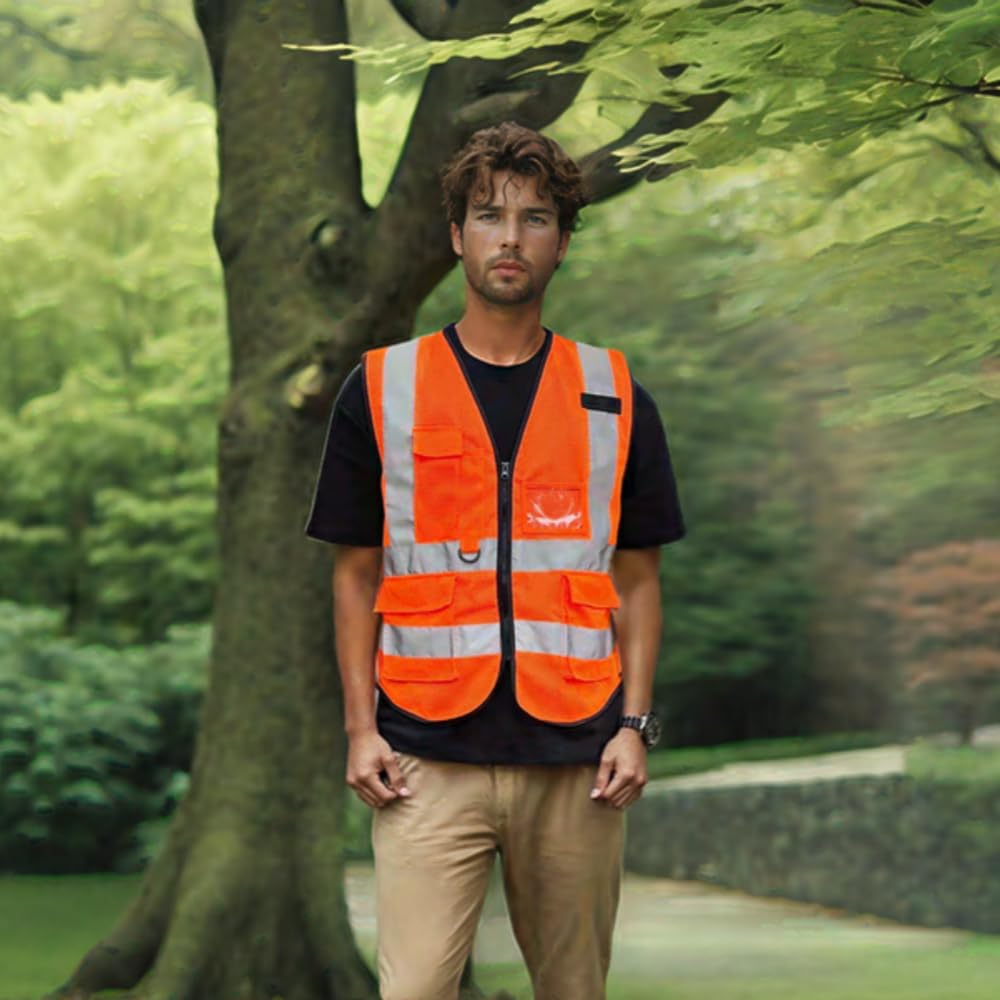 Gilet de sécurité haute visibilité pour tous les gilets de travail réfléchissants avec bandes haute visibilité pour équipement routier et extérieur