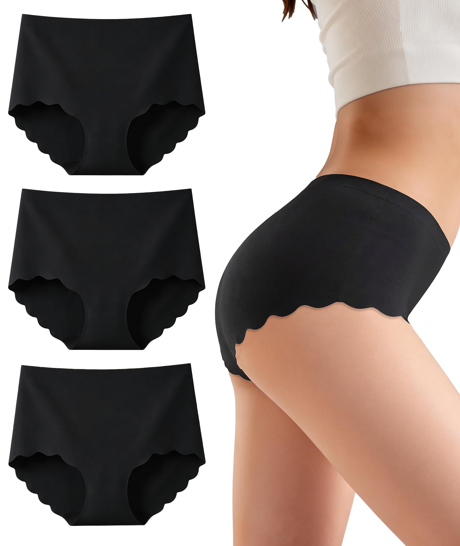 Gladbecke Seamless Slips Damen Unsichtbare Unterhose Damen Stretch Nahtlose Unterwäsche 3er Pack