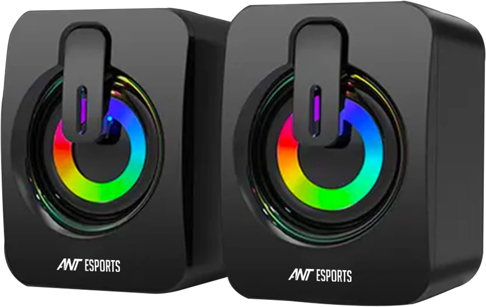 Ant Esports GS170 Gaming Speaker for PC, Stereo 2.0 USB Powered Desktop Speaker with 3.5 mm Aux-in, in-line Volume Control, RGB LED Lights Mini Multimedia Speakers for PC, Laptop, Tablet, Cellphone