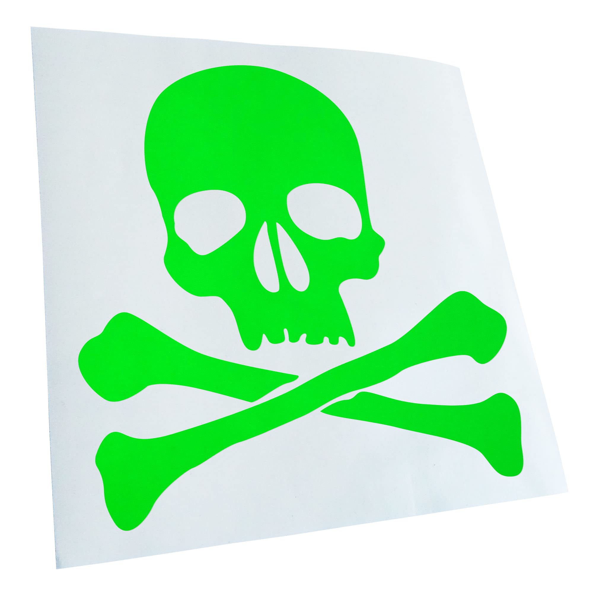 Kiwistar - Car Sticker - Neon Green - 40 x 40 cm Skull - Death Symbol - Pirates - Rear Window Car Sticker Weatherproof for Car Truck Moped Truck - Sticker Exterior Self-Adhesive Tuning Accessories for