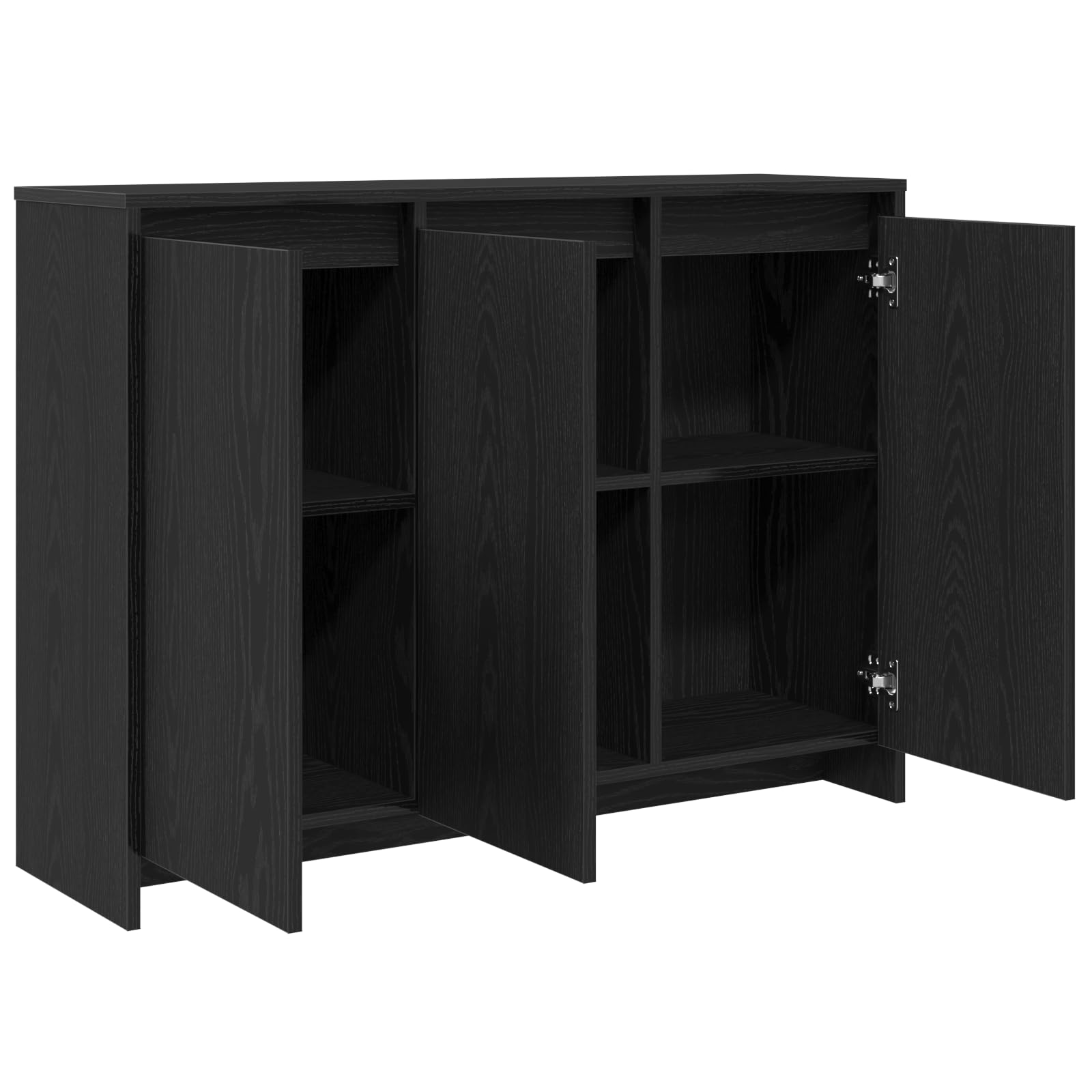 Credenza nera, 102 x 29,5 x 75 cm, comò in legno