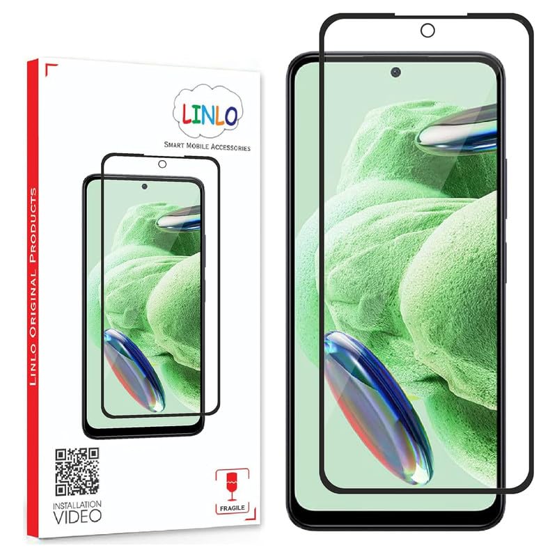 Image of Tempered Glass Screen Protector Compatible For Redmi Note 12 4G / Redmi Note 12 5G Smartphone Full Screen Coverage (Except Edge To Edge) And Free Complete Easy Installation Kit