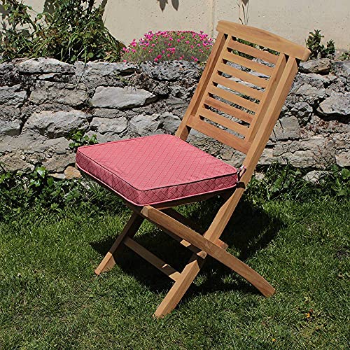 Teck'Attitude Coussin à Motifs Corail/Blanc pour chaises et fauteuils pliants Cover