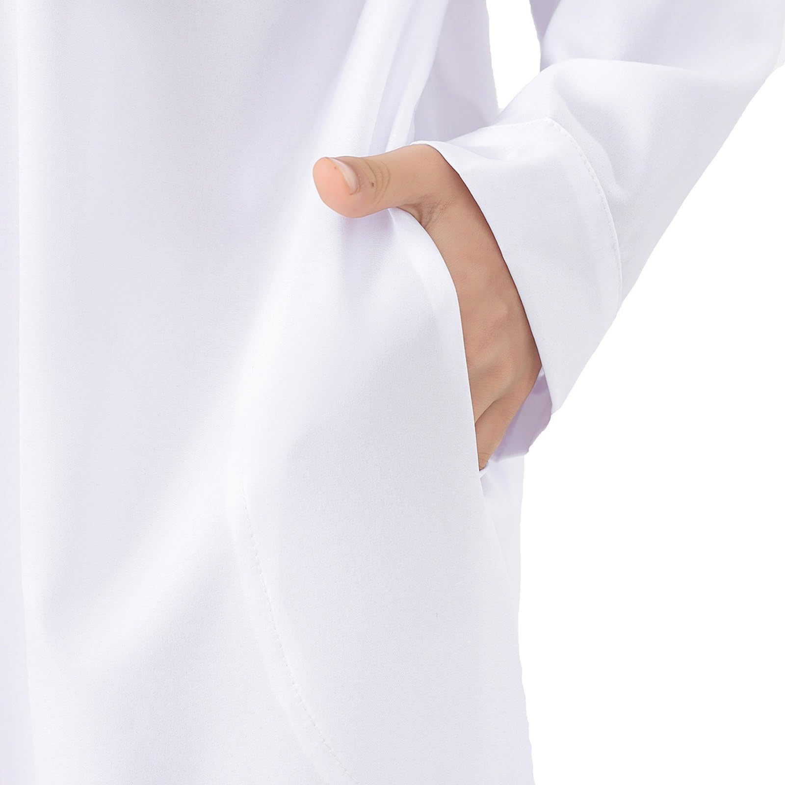 Gebetskleidung für Kinder, Islamische Kleidung für Kinder Jungs, Abaya Junge Langarm Arabische Kaftan Mit Tasche Muslimische Kleider Langer Islam Thobe Scheich Kostüm Muslimische Robe Ihram Kleidung