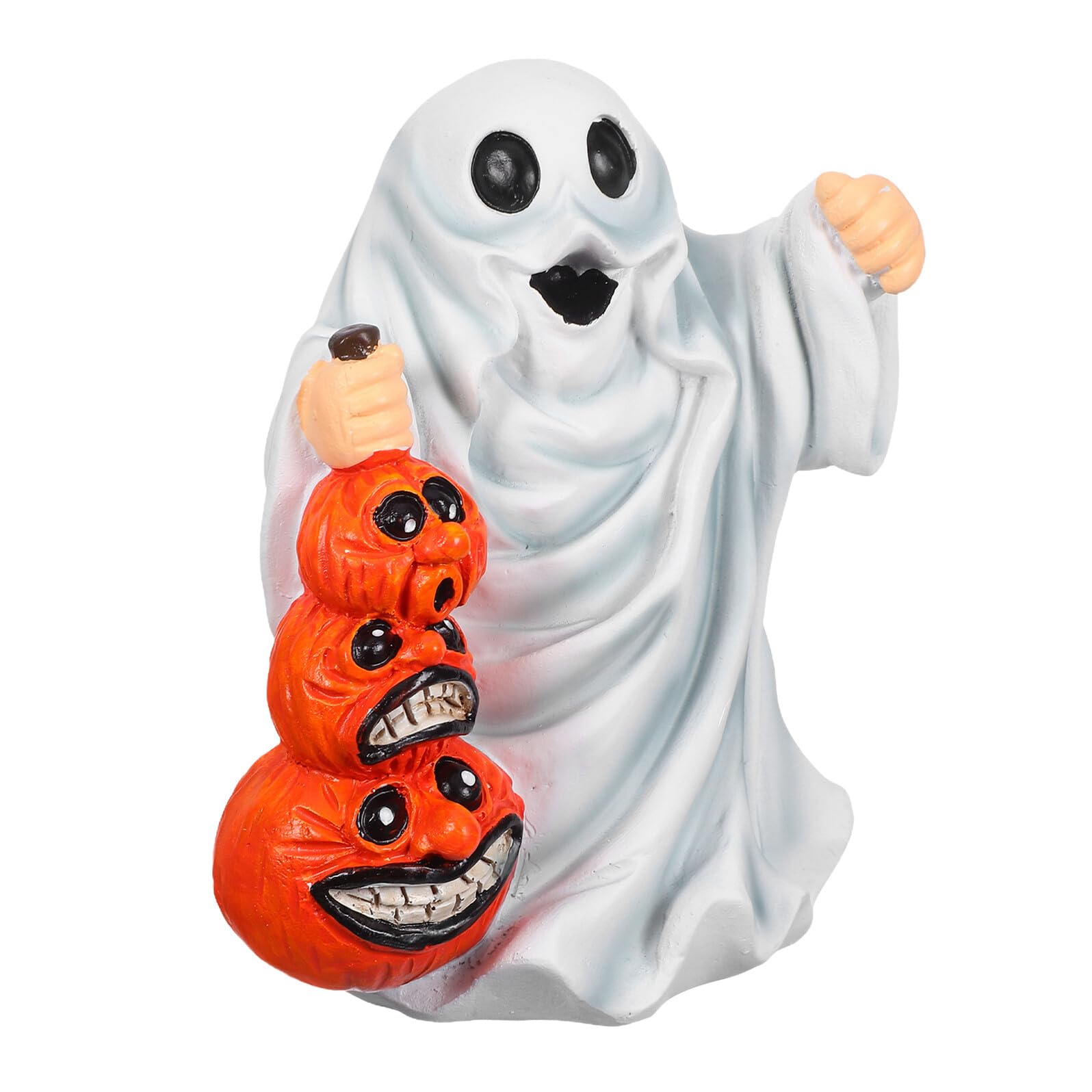 Figurine fantôme résine Lurrose durable avec citrouille effrayante sculptée