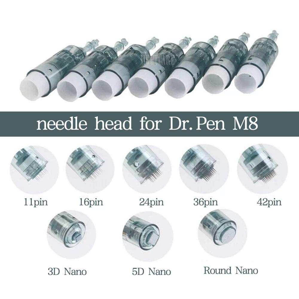 30 pièces Dr.Pen M8 Cartouches Aiguille Baïonnette Jetable Dermapen Microneedling Pièces de Rechange,Round nano