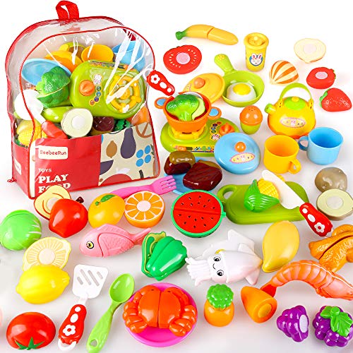 39 Stück Küchenspielzeug Set, Lebensmittel Spielzeug Obst Gemüse Spielzeug Rollenspiele Pädagogisches Küchenspielzeug…