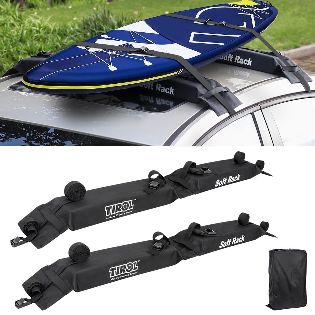 MOOWI 2 Pcs Car Roof Rack for Nissan Cefiro Maxima/CIMA/Cube, Waterproof 600D Oxford Cloth Portable Roof Soft Luggage Rack for Storing Surfboards Camping Gear