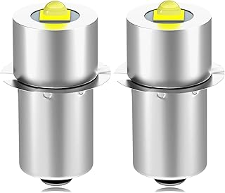 JESLED Upgrade LED Flashlight Bulb, 12V 18V DC3.5-24V, 3W PR2 P13.5S Maglite LED Conversion Kit for Ryobi Milwaukee Craftsman Lamp, 6000K Bright White Maglight Bulbs Replacement 2 Pack