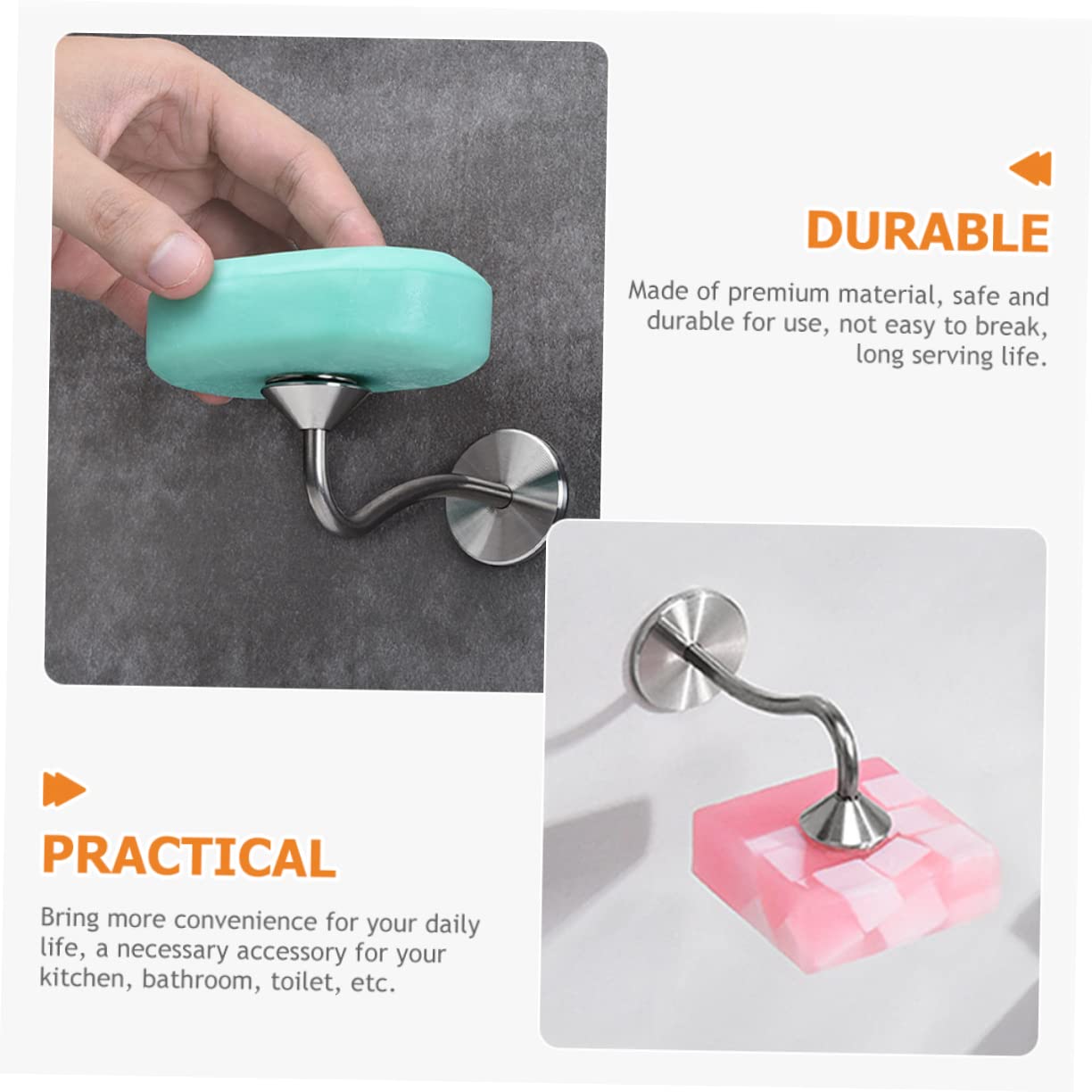 PLAFOPE 2piezas Soporte Magnético De Jabón Inoxidable para Baño y Cocina Jabonera De Pared Sin Perforación Estante De Drenaje para Jabón Barra Accesorio Práctico y Ventilado